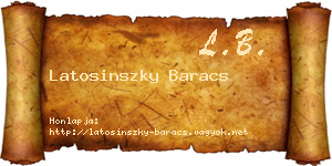 Latosinszky Baracs névjegykártya
